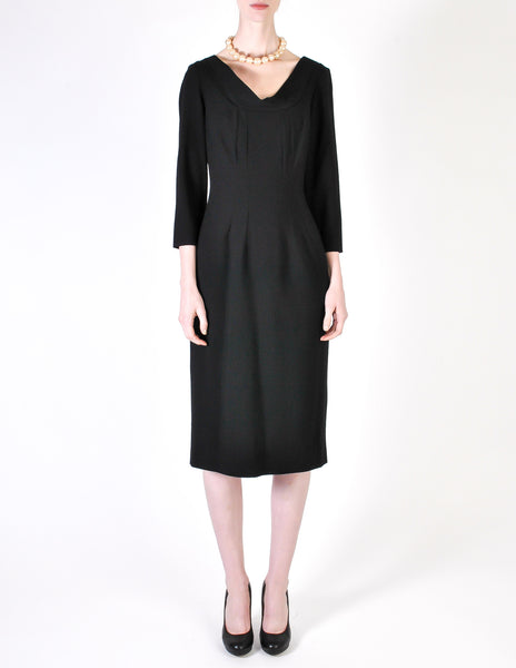 Katharine Hamnett Vintage Black Wool Wiggle Dress