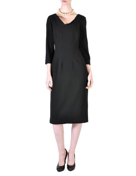 Katharine Hamnett Vintage Black Wool Wiggle Dress