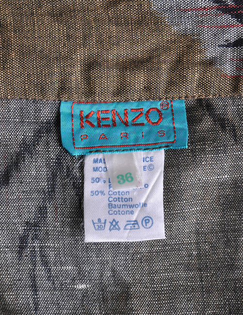 Kenzo Vintage Green Leaf Print Wrap Skirt – Vintage Fashion