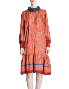 Kenzo Vintage Red Paisley Dress