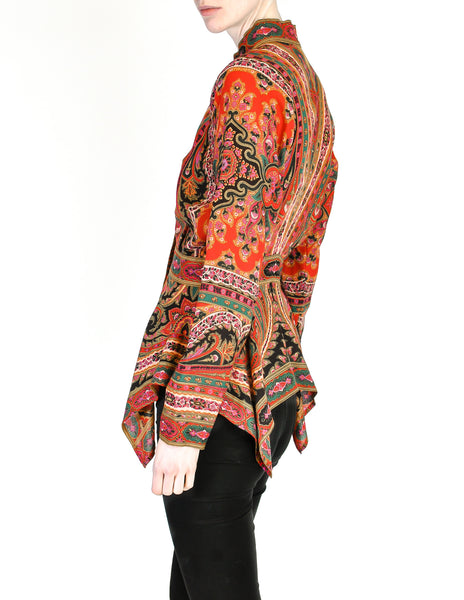Kenzo Vintage Floral Paisley Wool Scarf Hem Top - Amarcord Vintage Fashion
 - 4
