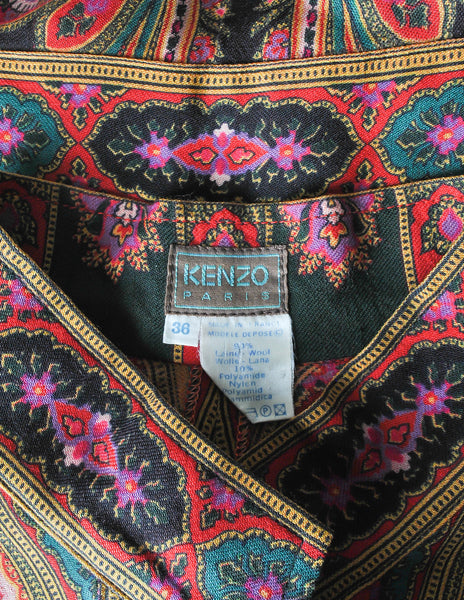 Kenzo Vintage Floral Paisley Wool Scarf Hem Top - Amarcord Vintage Fashion
 - 8