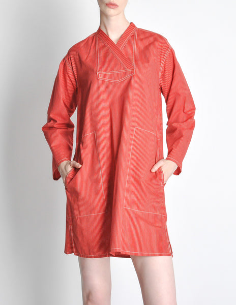 Kenzo Vintage Red Striped Mini Dress - Amarcord Vintage Fashion
 - 5