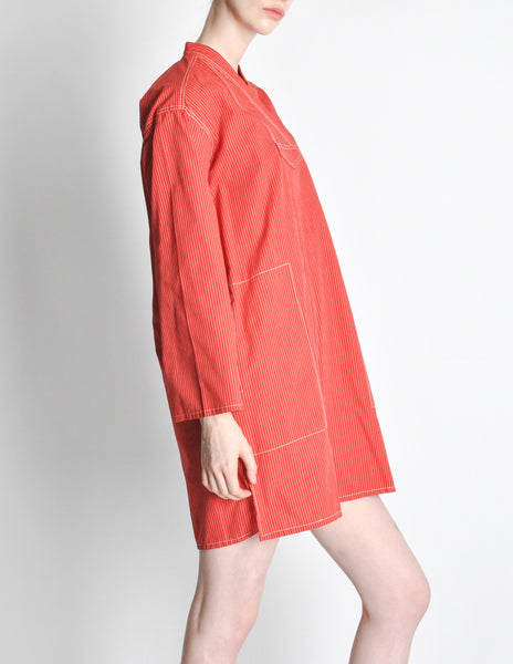 Kenzo Vintage Red Striped Mini Dress - Amarcord Vintage Fashion
 - 3