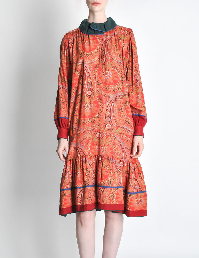 Kenzo Vintage Red Paisley Dress Amarcord Vintage Fashion Kenzo Vintage Red Paisley Dress Amarcord Vintage Fashion