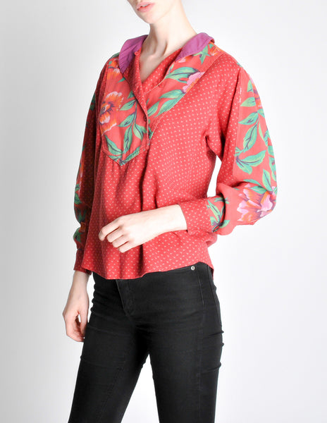 Kenzo Vintage Floral Print Long Sleeve Top