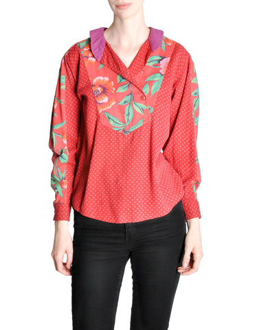 Kenzo Vintage Floral Print Long Sleeve Top