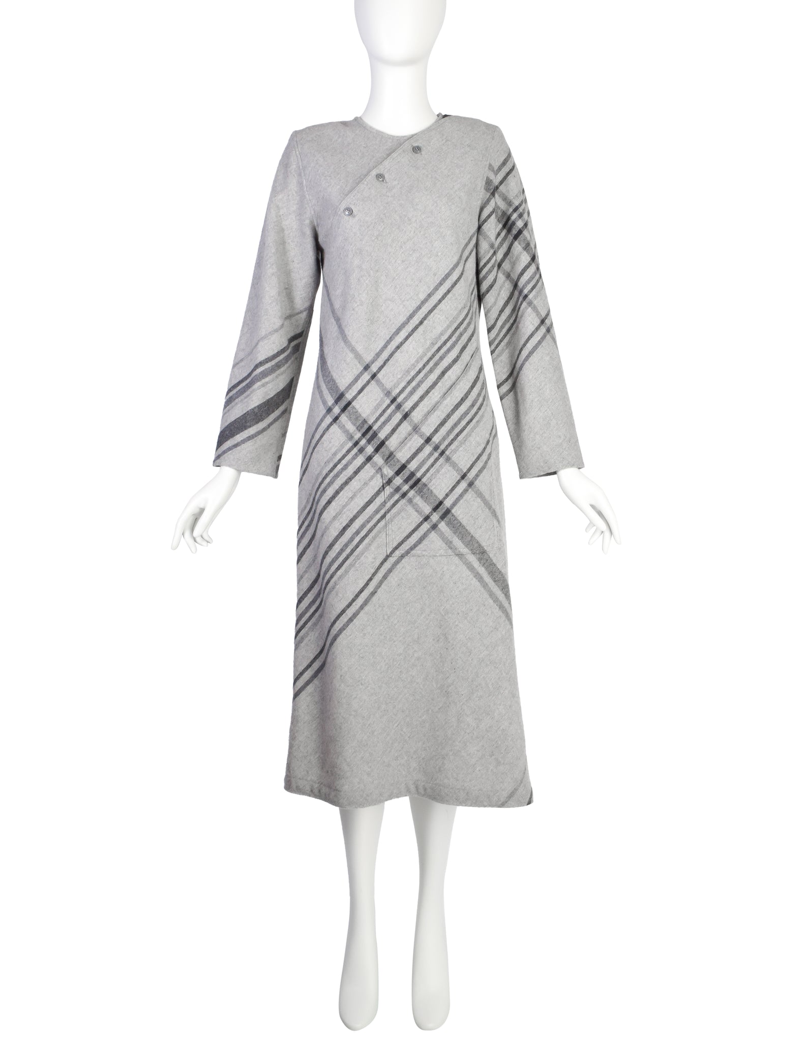 Jean Charles de Castelbajac Ko and Co Vintage Grey Plaid Wool Dress