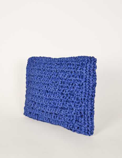 Koret Vintage Blue Large Woven Clutch Bag
