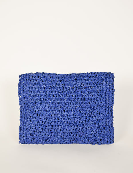 Koret Vintage Blue Large Woven Clutch Bag
