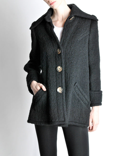 Fuzzy clearance wool coat