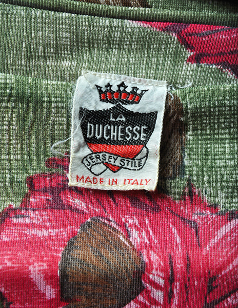 La Duchesse Vintage Artsy Rose Print Jersey Top