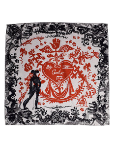 Christian Lacroix Vintage Sacred Heart Silk Scarf