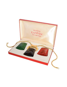Lanvin Vintage 1970s Exceptional Modernist Interchangeable Pendant Necklace Set