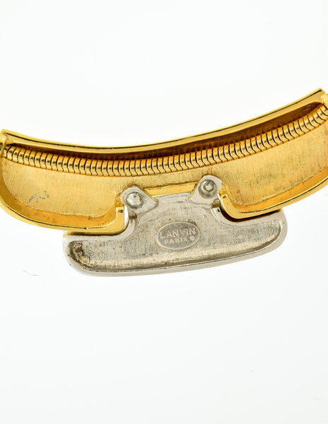 Lanvin Vintage Gold & Silver Modernist Choker Necklace - Amarcord Vintage Fashion
 - 7