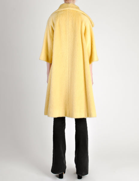 Lilli Ann Vintage Banana Yellow Wool Mohair Swing Coat - Amarcord Vintage Fashion
 - 9