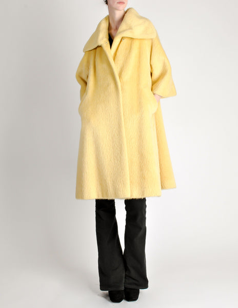 Lilli Ann Vintage Banana Yellow Wool Mohair Swing Coat - Amarcord Vintage Fashion
 - 3