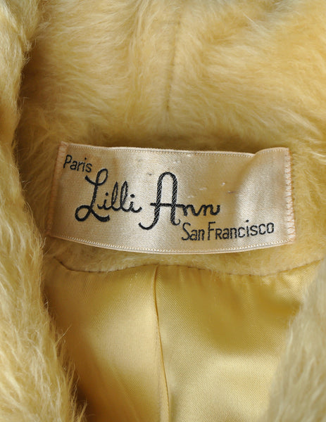 Lilli Ann Vintage Banana Yellow Wool Mohair Swing Coat - Amarcord Vintage Fashion
 - 10
