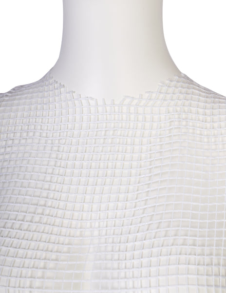Lola Faturoti Vintage White Net See Through Tank Top