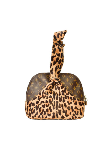 Louis Vuitton x Alaia Anniversary Vintage Alma Monogram and Leopard Complete Makeup and Handbag Set