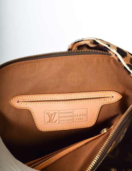 Louis Vuitton x Alaia Anniversary Vintage Alma Monogram and Leopard Complete Makeup and Handbag Set