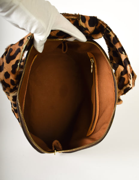 Louis Vuitton x Alaia Anniversary Vintage Alma Monogram and Leopard Complete Makeup and Handbag Set