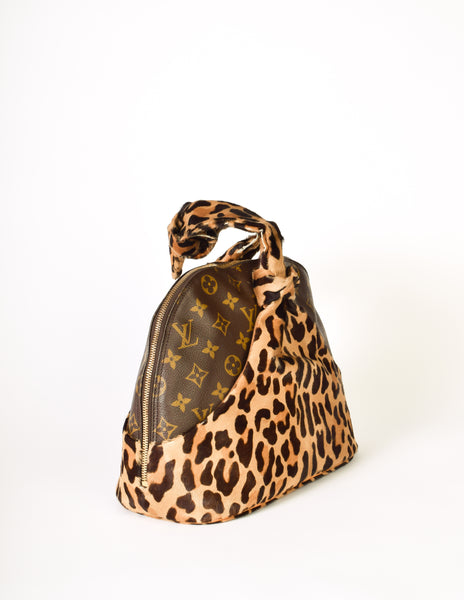 Louis Vuitton x Alaia Anniversary Vintage Alma Monogram and Leopard Complete Makeup and Handbag Set
