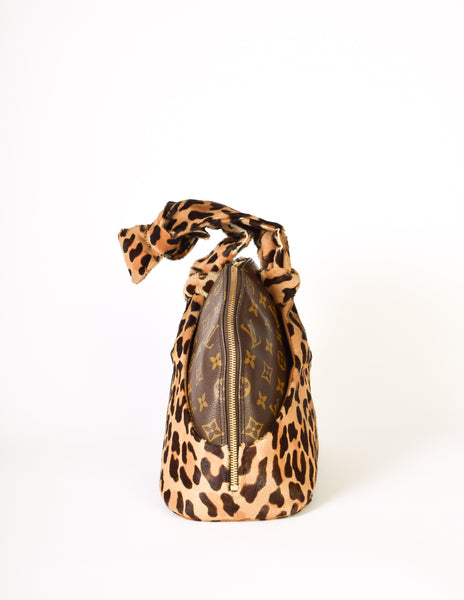 Louis Vuitton x Alaia Anniversary Vintage Alma Monogram and Leopard Complete Makeup and Handbag Set