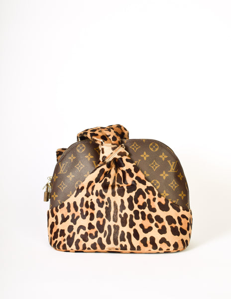 Louis Vuitton x Alaia Anniversary Vintage Alma Monogram and Leopard Complete Makeup and Handbag Set