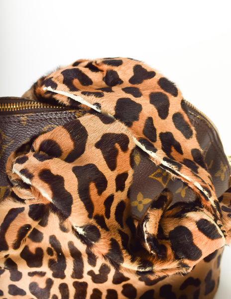 Louis Vuitton x Alaia Anniversary Vintage Alma Monogram and Leopard Complete Makeup and Handbag Set