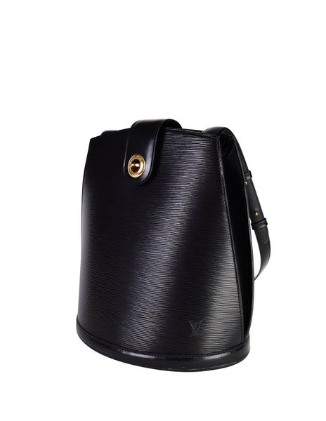 Louis Vuitton Vintage Cluny Black Epi Leather Bucket Shoulder Bag