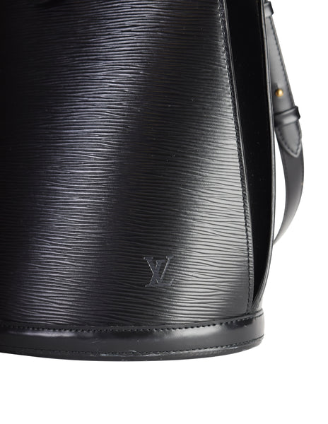 Louis Vuitton Vintage Cluny Black Epi Leather Bucket Shoulder Bag