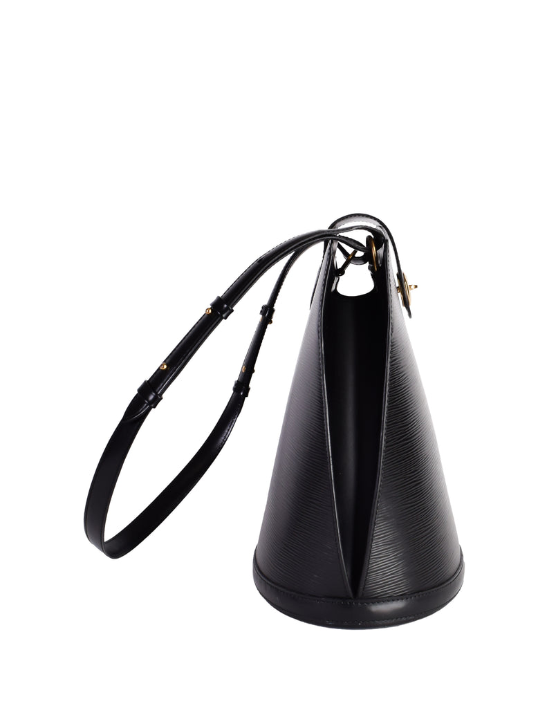 Louis Vuitton Vintage Cluny Black Epi Leather Bucket Shoulder Bag –  Amarcord Vintage Fashion
