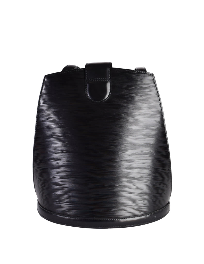 Louis Vuitton Vintage Cluny Black Epi Leather Bucket Shoulder Bag –  Amarcord Vintage Fashion