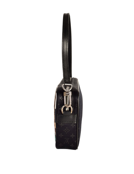 Louis Vuitton Vintage 2002 by Marc Jacobs Conte de Fees Black Monogram Satin Pochette Bag