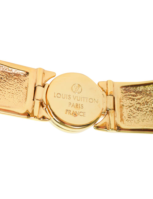 Louis Vuitton, Jewelry, Louis Vuitton Luxury Leather Statement Lv Logo  Bracelet Cuff