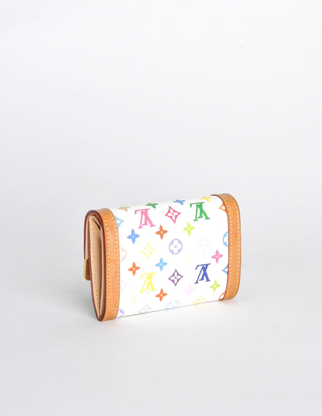Louis Vuitton White Multicolor Monogram Trifold Wallet
