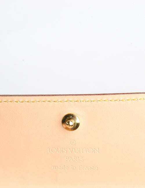 Louis Vuitton x Comme Des Garcons Leather Card Case Beige Free Shipping