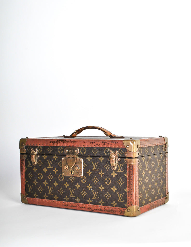Vintage Louis Vuitton Train Case Monogrammed Cosmetic Case 