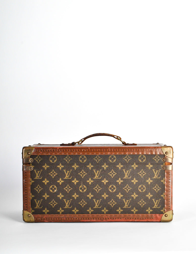 Authentic Vintage Louis Vuitton Monogram Train Makeup Travel Case Bag With  Keys