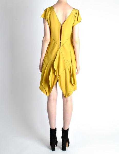 Louis Vuitton Mustard Yellow Wool Crepe Dress - Amarcord Vintage Fashion
 - 8