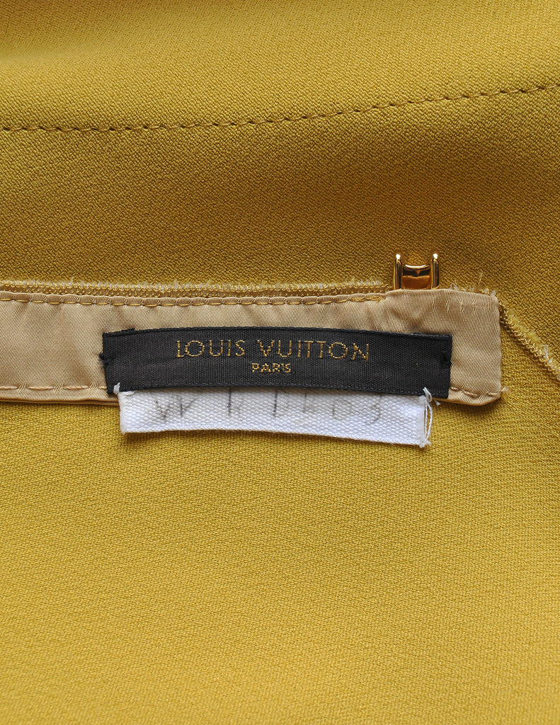Louis Vuitton Mustard Yellow Wool Crepe Dress Amarcord Vintage Fashion