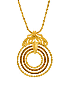 Lucien Piccard Vintage Gold Rhinestone Hoops Necklace