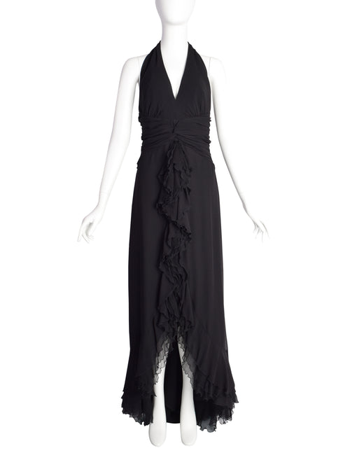 black satin halter mini dress Alicia Satin Halter Mini Dress main image 1