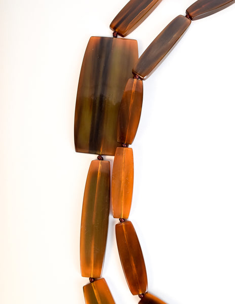 Gerda Lynggaard Monies Vintage Extra Long Brown Horn Necklace