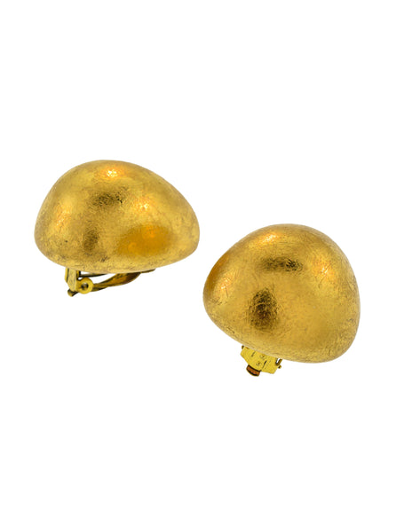 Monies Vintage Gold Leaf Foil Kamagong Wood Large Statement Earrings