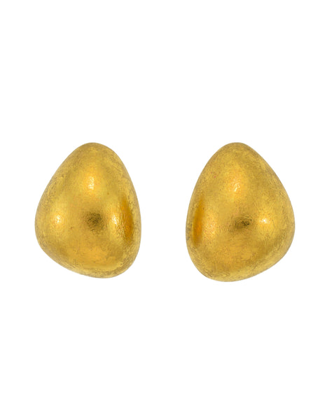 Monies Vintage Gold Leaf Foil Kamagong Wood Large Statement Earrings