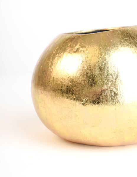 Monies Vintage 'Moscow' Gold Foil Leaf Hollowed Coconut Massive Statement Bracelet