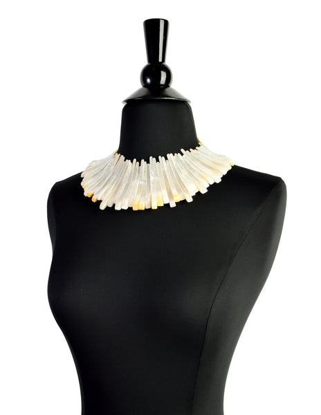 Monies Vintage Exceptional Curved Mother of Pearl Collar Necklace