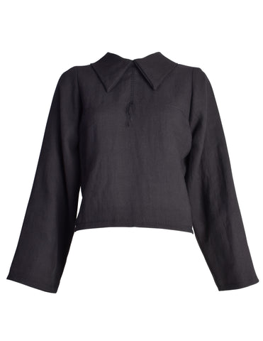Maison Martin Margiela Vintage SS 1999 'A Doll's Wardrobe' Black Collared Jacket Top